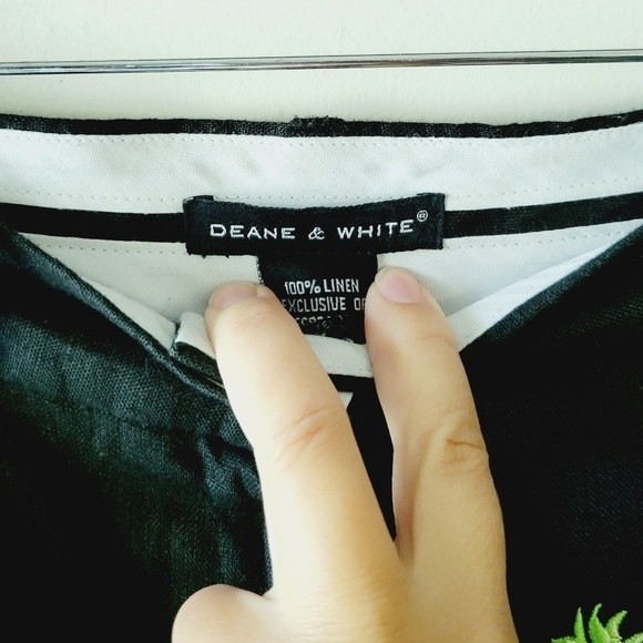 $10 sale 🍓 Deane & White pineapple linen black high waisted slacks size 10 - Picture 2 of 7